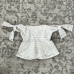 Rebecca Taylor Off The Shoulder Lace Top Size 0